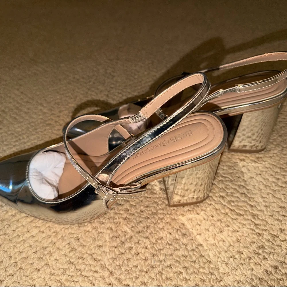 Silver Slingback Heels - Picture 4 of 8